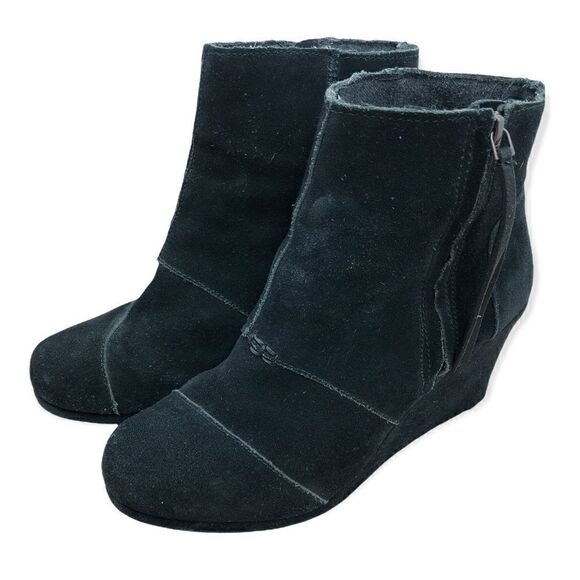 Toms black side zipper ankle booties - Picture 3 of 4